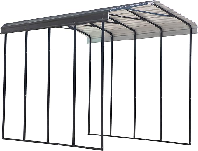 Arrow Carports Galvanized Steel Carport, RV Metal Carport Kit, 14' x 20' x 14', Charcoal