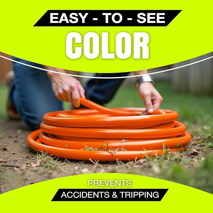 75ft Outdoor/Indoor Extension Cord 16/3 Gauge Heavy Duty 3 Prong SJTW, Waterproof, Flexible Cold-Resistant Long Power Cord,10A 125V 1250W, Orange by LifeSupplyUSA