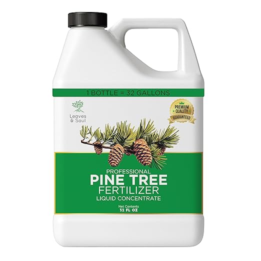 Leaves and Soul Professional Pine Tree Fertilizer Liquid Concentrate - 6-4-6 Blend for Pine, Garden Use - Liquid Plant Food for Pine Trees and Shrubs Outdoors - 32oz