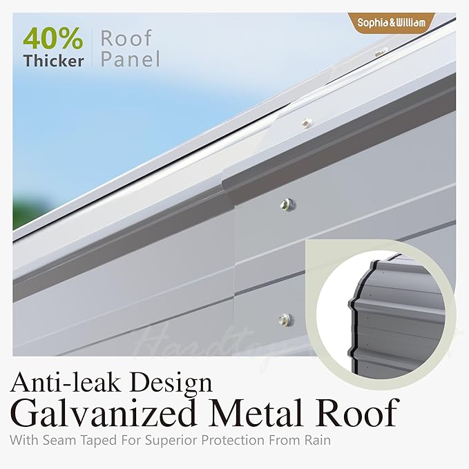 Sophia & William 14x25x13FT Heavy-Duty RV Carport Extra-Tall Shelter for Class A/B/C RVs, Trailers & More (Galvanized Steel Roof), Dark Grey