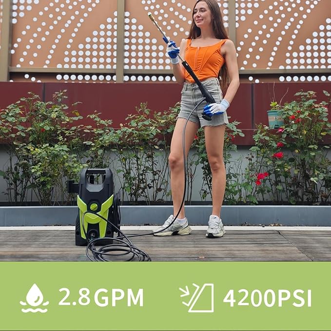 2026NEW Pressure Power Washer with 4 Quick Connect Nozzles, Inlet Hose & Filter, Foam Cannon for Cars/Fences/Driveways/Patios/Home Cleaning,18.5" X 9.8" X 8.3"