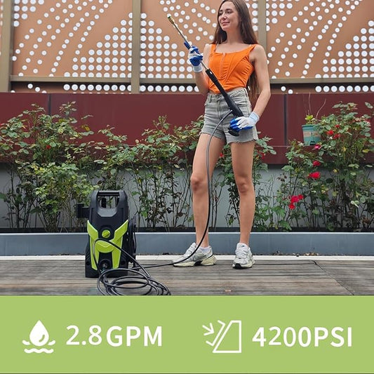 2026NEW Pressure Power Washer with 4 Quick Connect Nozzles, Inlet Hose & Filter, Foam Cannon for Cars/Fences/Driveways/Patios/Home Cleaning,18.5" X 9.8" X 8.3"