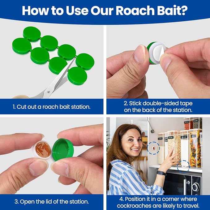 48PCS Roach Repellent, Cockroach Repellent for Roach Nest Indoor Infestations, Effective Solution for Small to Large Cockroaches, Ready to Use