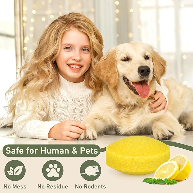 Mouse Rodent Repellent, 24 Pack Peppermint Oil for Mice Mouse Rats Squirrel Spider Pests Control Indoor & Outdoor Use, Natural Deterrent Replace Trap Poisoning Family & Pet Safe Yellow