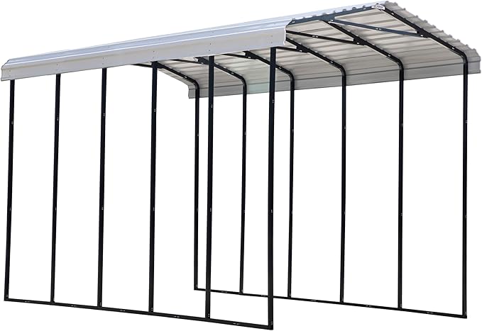 Arrow Carports Galvanized Steel Carport, RV Metal Carport Kit, 14' x 24' x 14', Eggshell
