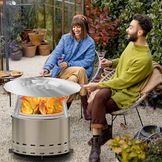 Heat Deflector for Solo Stove Ranger 1.0/2.0 and Other 15" Fire Pit - Accessory for Fire Pit, 304 Stainless Steel with 3 Legs Accessory.