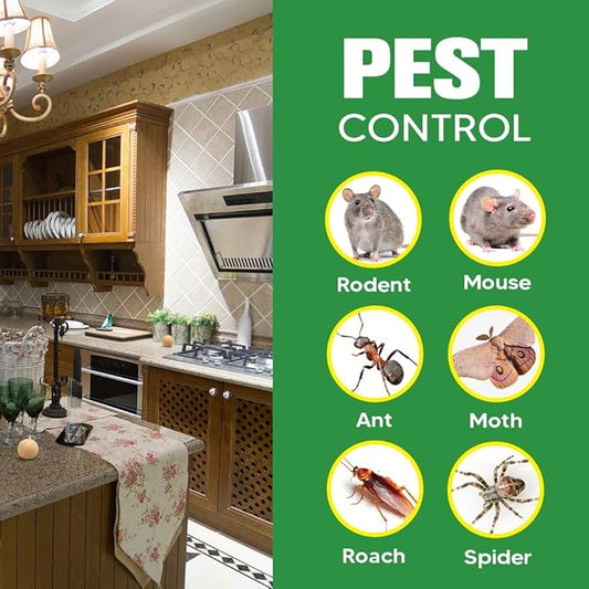 Pest Control, Rodent Repellent, Mouse Repellent Indoor/Outdoor, Peppermint Oil to Repel Rats, Roaches, Ants, Spiders & Moths, Mice Deterrent That Works for House, 3 Months Protection-8P