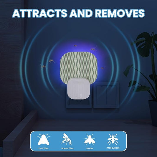 Fly Trap Indoor(1 Device + 3 Glue Cards), Mosquito Trap for Mosquito, Flies, Fruit Flies, Moths, Gnats, gnat Traps for House Indoor