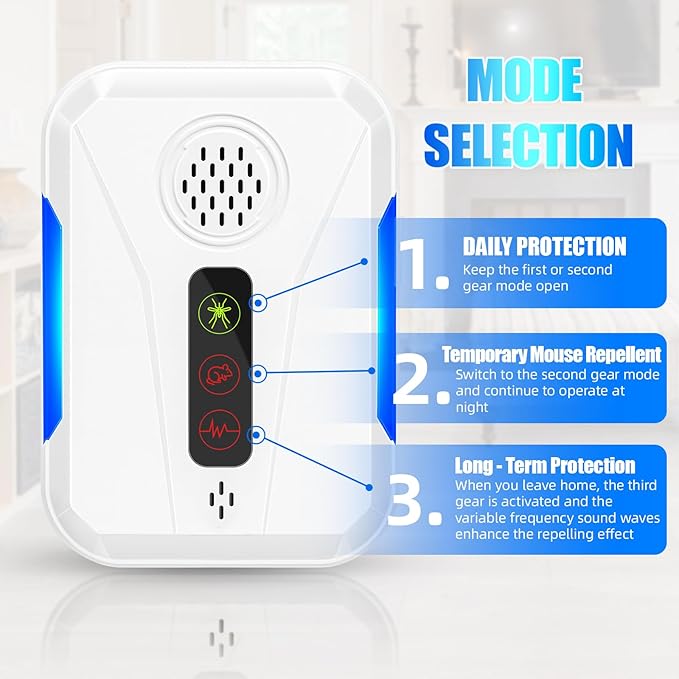 Upgraded Ultrasonic Pest Repeller Indoor & Mouse Deterrent, 6 Packs Insect Repellent Plug in for Roach, Rodent, Bugs, Mice, Mosquito, Spider, Ant, 2 Mode Switching for Home, Office, Warehouse, Garage