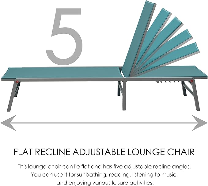 Kozyard Lounge Chair Outdoor Foldable Outdoor Lounge Chair (MintGreen Textilence W/O Table)