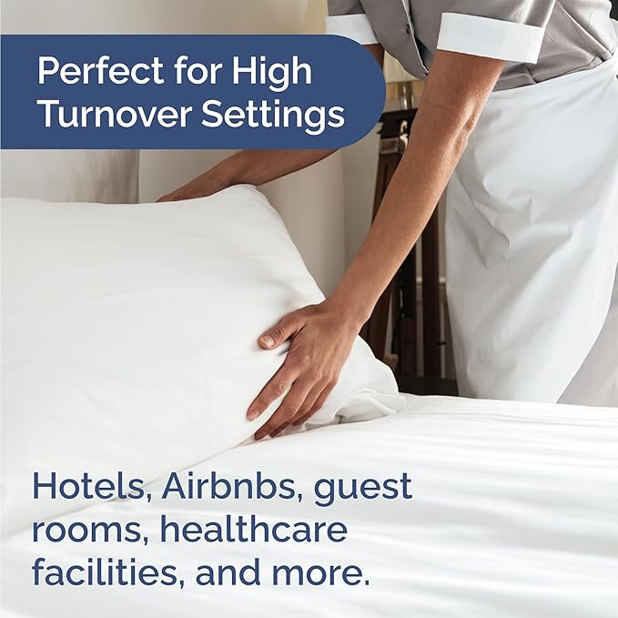 Bulk Case Pack of 10 Sheet Sets - Complete 6 Piece Sheet Sets - Bulk Full Size Bedding - Wholesale Case Pack for Hotels, Spa & Airbnbs - Deep Pocket & Wrinkle Free - Cooling & Breathable - Full, White