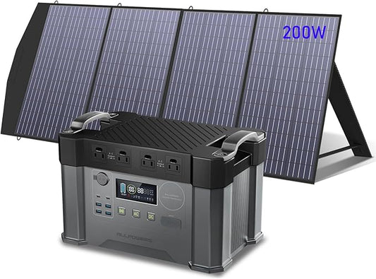 ALLPOWERS S2000 PRO Solar Generator with Panels Included, 2400W MPPT Portable Power Station with Solar Panel 200W, Solar Backup Power for Van House Outdoor Camping (S2000 PRO+SP033-200W)