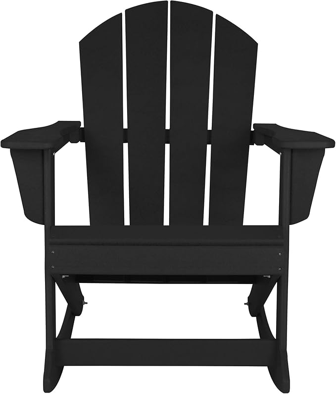 WestinTrends Malibu Outdoor/Patio Poly Adirondack Rocking Chair, Dark Brown