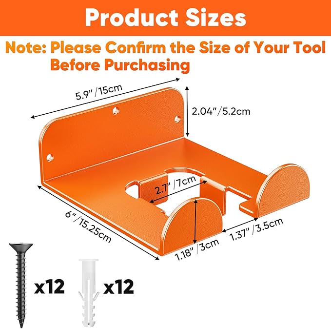 POKIPO Weedeater Hanger,4 Pack Garage Tool Organizer Storage Trimmer Rack for Open Trailer, Heavy Duty Metal Grass String Weed Wacker Eater Holder Wall Mount Loads 25lbs,Garden Hooks for Most Tools