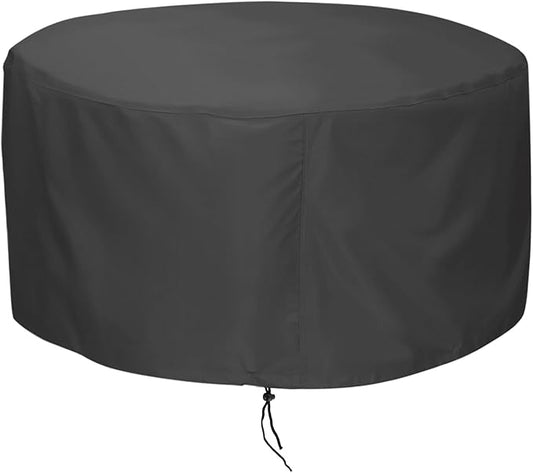 LBTING Fire Pit Cover, 40 inch Cover for 37-40 inch Round Firepit, Waterproof Windproof Dustproof UV-Resistant Heavy Duty Cover for Outdoor Patio Firepit Table - Black