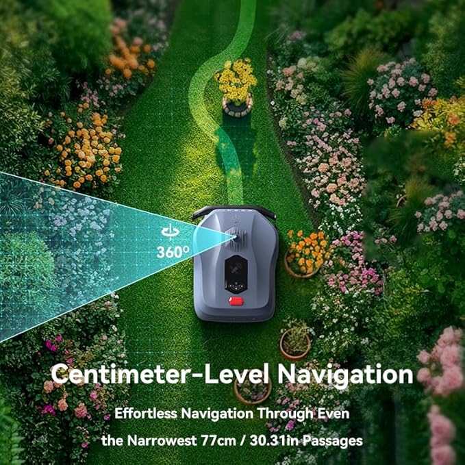 Neomow X Pro 3D LiDAR Slam Mapping Robot Lawn Mower Perimeter Wireless for 1.5 Acres AI Vision Obstacle Avoidance with 4G, No RTK Antenna Required, App Control, GPS, IPX5, Anti-Theft, Queit