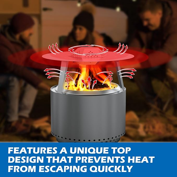 Heat Deflector for Solo Stove 19.5" Bonfire 1.0 2.0 Fire Pit Accessories Stainless Steel 304 Heat Diffuser with Carrying Handle and 3 Support Leg for 19.5 Inch Other Outdoor Indoor FirePits Accessory
