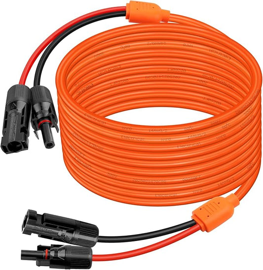 XRDS -RF Solar Extension Cable 75FT, 14AWG Tinned Copper with Solar Panel Connectors, 10AWG Red & Black Branch Wires, Heavy Duty Outdoor Power Cord for RV, Inverter, Generator, Off-Grid System