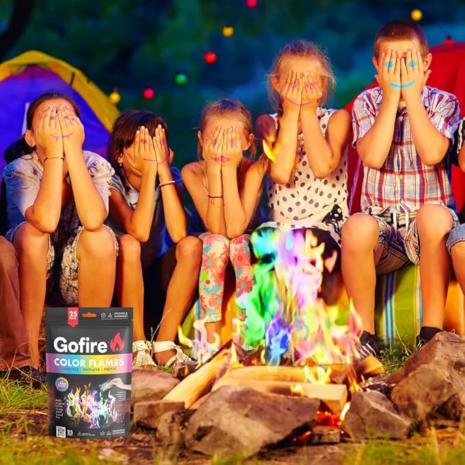 Color Flame Packets - Safe for Indoor & Outdoor Use - 1 Hour Burn for Campfires, Fireplaces, Firepits - No Need to Open Just Drop in (15)
