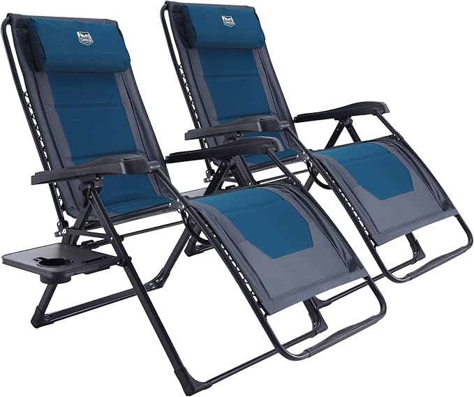 TIMBER RIDGE Zero Gravity Chair Oversized Recliner 350lbs Capacity Patio Lounge Chair Padded Lawn Chair with Headrest XXL for Outdoor, Camping, Patio, Lawn