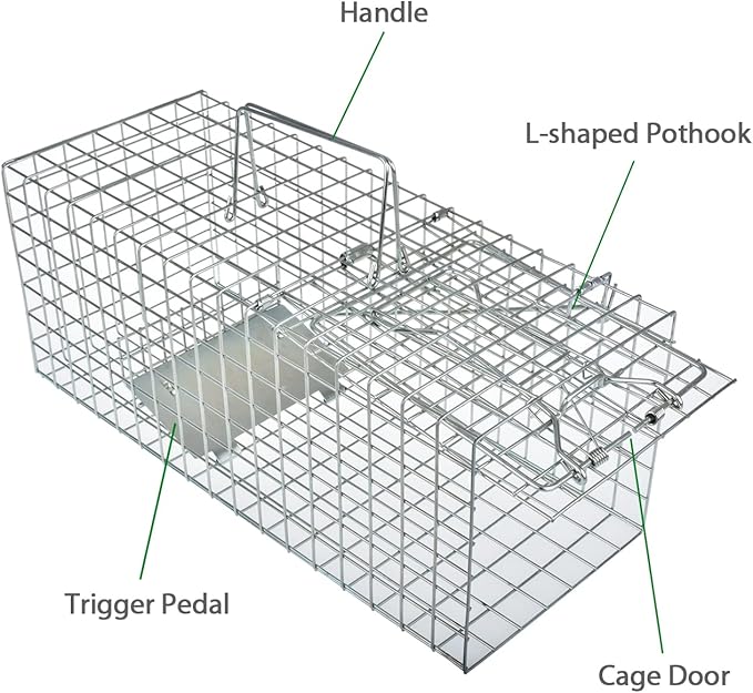 Squirrel Trap Heavy Duty Humane Live Animal Cage Trap (No Assembly Required) - 17" x 7" x 7"