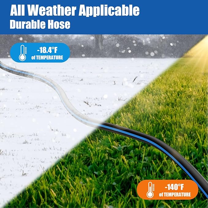 Heavy Duty Garden Hose 5/8" 100FT: Flexible Rubber Water Hose with 10 Function Sprayer - Leakproof Hose Male to Female Fittings - Durable Hose for Yard, Lawn, Car Wash, Outdoor, Watering