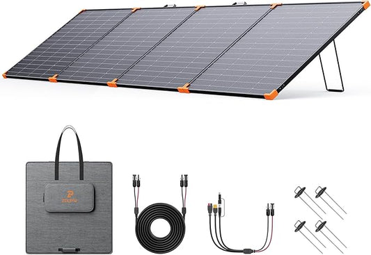 N-Type 16BB 450W Portable Solar Panel with Bypass Diode,RV Essentials,38V Foldable Solar Charger for Power Station 25% High Efficiency IP68 Waterproof 4 Reinforced Kickstands for Camping RV