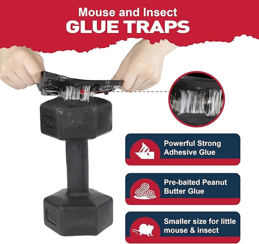 Glue Mouse Traps Indoor for Home -12 Pack Sticky MouseTraps Indoor for Safe Home Pest Control. Pre-Scented, Non-Toxic Glue Boards for Mice, Mouse & & Insects. Easy to Use