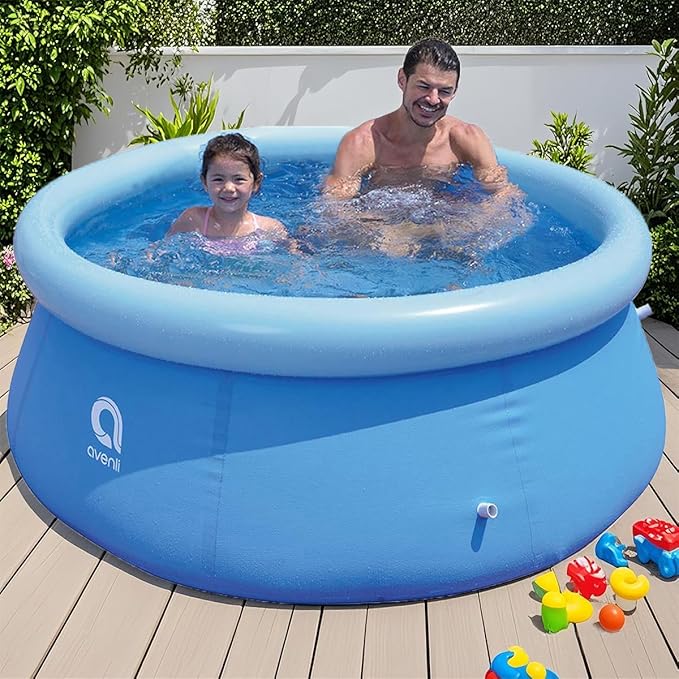 Inflatable Top Ring Swimming Pool, Blue (6ft x 29in)