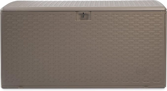 Plastic Development Group Outdoor Storage Deck Box, Standard Close, 99 Gallon, Driftwood