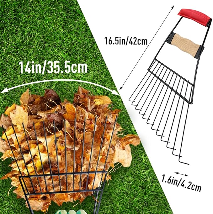 Colwelt Steel Leaf Scoops and Claws, Rugged Leaf Scoop for Lawn and Garden Cleanup, Large Sized Leaf Grabber for Larger Pickup Capabilities(Steel, not Plastic)