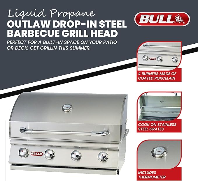 Bull Outlaw 30-Inch Built-In Grill (BG-26038), Propane