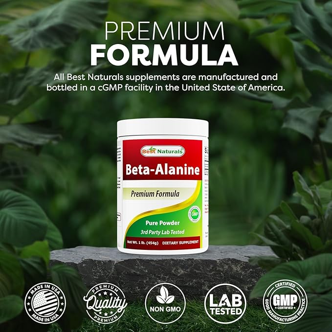 Best Naturals Beta Alanine Pure Powder 1 Pound (1 LB (Pack of 3))