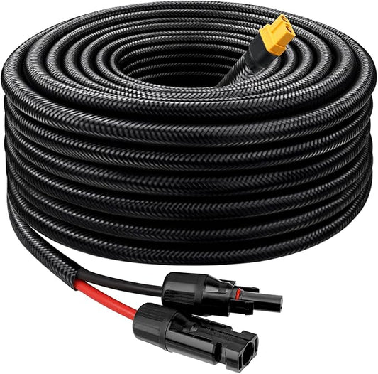 MOOKEERF Solar to XT60 Cable 10AWG 20FT Solar Connector to XT60 Adapter Cable for Solar Panel to Battery RV Portable Power Station Solar Generator - 20 Foot
