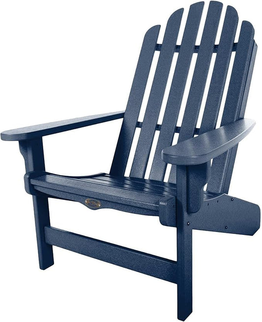Nags Head Hammocks Classic Adirondack Chair, Navy Blue, Eco-Friendly Durawood, Stainless Steel Hardware, Fit N Finish, Handcrafted in The Carolinas