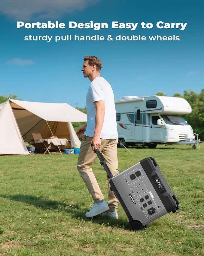 OUKITEL P5000 Pro Solar Generator 3600W, 5120Wh Power Station with 2x400W Solar Panel 5x3600W AC Outputs(5000W Surge)1800W Fast Charging APP Control LiFePO4 Battery Backup for Home RV Camping