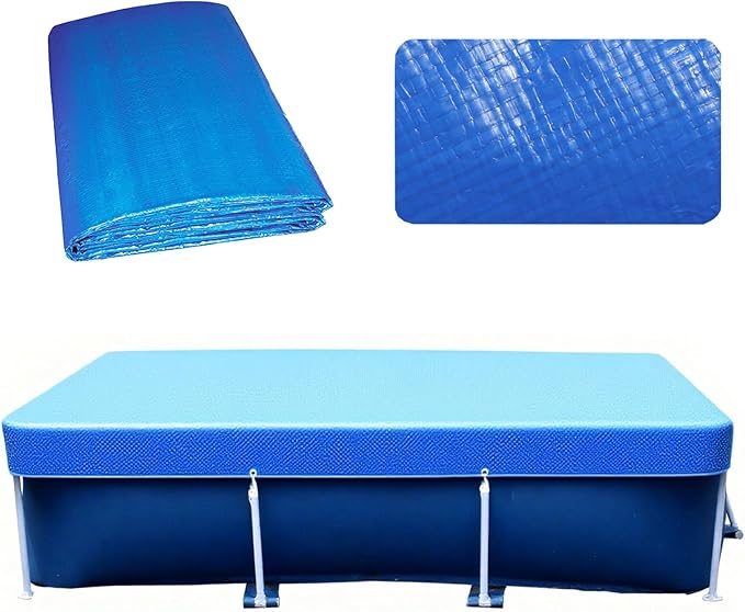 87 x 59 in Rectangle Pool Cover, 7 x 5 Rectangular Frame Swimming, 7 x 4 ft Pool Cover, Durable PE Tarpaulin Dust Proof Rain Proof Garden Outdoor Above Ground Square Pools Cover (87''x59'')