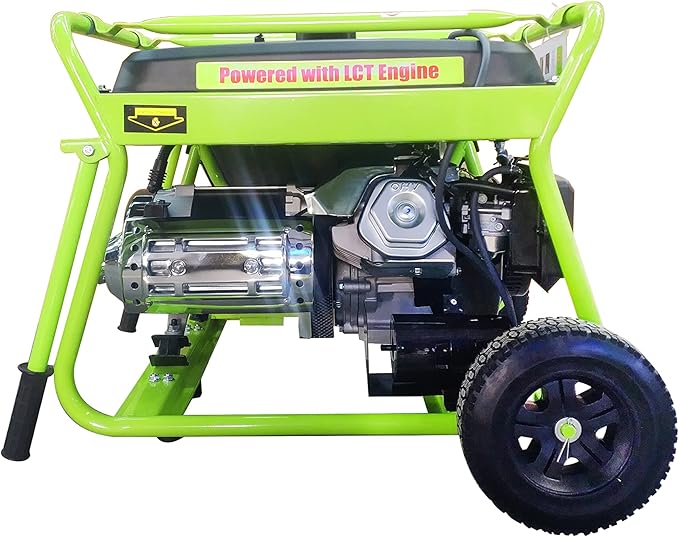 Green-Power America 10000 Watt Home Backup Portable Electrical Start Gasoline Generator, with Wheel and Handles, 12V/8.3A Charging Outlets, EPA and CARB Approved