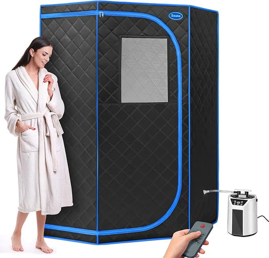 Sauna Tent, Full Body Portable Sauna for Home, Pentagon Sauna Tent with 3L 1000W Steam Generator, Remote Control, Folding Chair, 38'' x 38'' x 63''