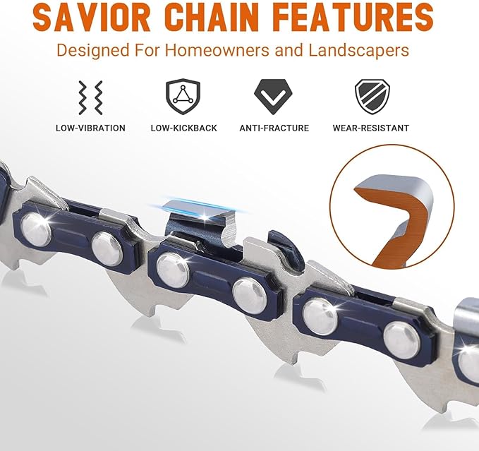S62 18 Inch Chainsaw Chain Replacement for EGO AC1800 / CS1800 / CS1803 / CS1804 Poulan Pro PR4218 / PP4218A / PP3516AVX Oregon CS1500 18-Inch Chainsaw -3/8"LP Pitch .050" Gauge 62 Drive Links