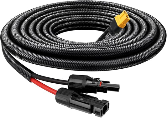 MOOKEERF Solar to XT60 Cable 10AWG 6FT Solar Connector to XT60 Adapter Cable for Solar Panel to Battery RV Portable Power Station Solar Generator - 6 Foot
