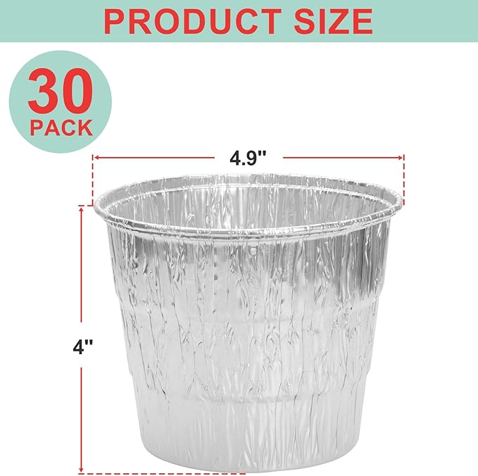 WEBROIL 30 Packs BAC407 Grease Bucket Liner for Traeger Pro 575/870 Grill Tray liner, Traeger Ironwood 650/885 Bucket Liner Accessories,Traeger Drip Tray liner 20, 22, 34 Series Pellet Grill,4.9" x 4"