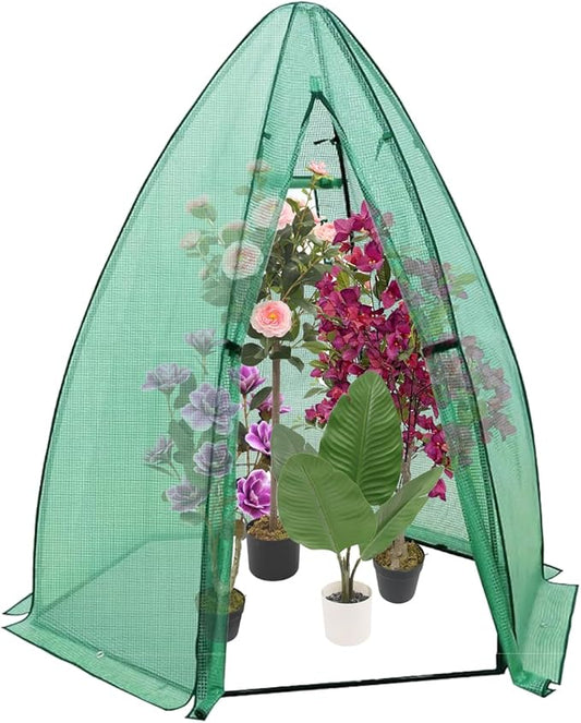 Greenhouse for Outsides, 54”x 54”x 71” Heavy Duty Green House Tent with Durable PE Cover, Garden Plant Protector with Zippered Door Mesh Window for Vegetables Flowers Fruits Herbs,Green