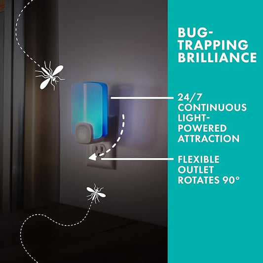 STEM Insect Trap - Indoor Fruit Fly & Gnat Pest Control for House, Home and Kitchen, Attracts & Traps Flying Bugs, Soft Blue Light - Includes 1 Plug-in Device & 3 Cartridges