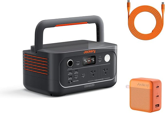 Jackery Explorer 500 v2 Portable Power Station and 102W Fast Charger, 512Wh LiFePO4 Battery, 500W AC/1000W Peak, Solar Generator for Camping, Outdoors, and Power Outages