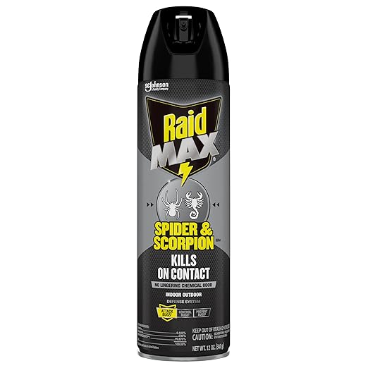 Raid Max Spider and Scorpion Killer, Kills Spiders, Scorpions, Roaches, Ants, Waterbugs, Earwigs, 12 Oz