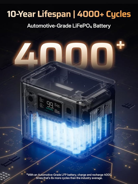 AFERIY 4096Wh Portable Power Station,P280 with 1 Extra Battery,120V 2800W Expandable Capacity LiFePO4 Battery Backup,Solar Generator for Home Use,Outdoor Camping,Power Outage,Camping,RV,Emergencies