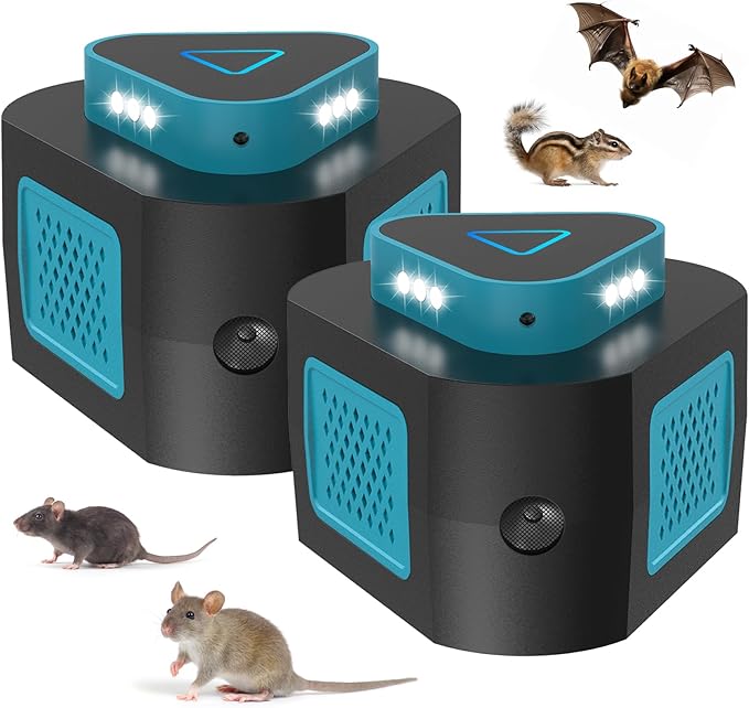 2Pack Ultrasonic Pest Repellent Plug in,Indoor Pest Insect Control Traps for Rodent Mouse Rat Spider Ant Bug Bats Roach,Mice Repellent Ultrasonic Plug in 4 Modes for Attic Warehouse Basement Garage