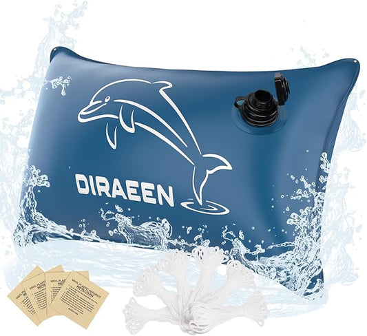 Pool Pillow 4 ft. x 8 ft. Double Sealed Pool Pillows for Above Ground Pools Cover Winterizing, Heavy Duty Pool Pillows Float, Extra Durable 0.4 mm PVC Winter Pool Air Pillow with 6 18-Foot Ropes