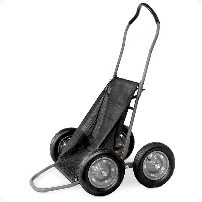 Hawk Crawler Multi-Use Folding Cart, Deer Hunting Fishing Cart w/ 500 Lb Capacity for Hauling Game, Bait, Hunting Gear, & Wood, Flat Dark Earth Gray